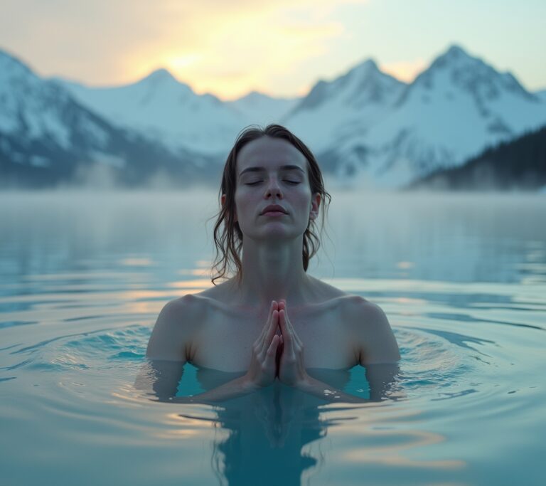 Person practicing box breathing outdoors