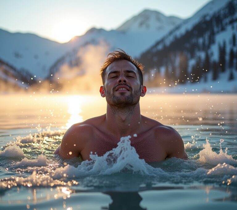Person looking energized after cold shower