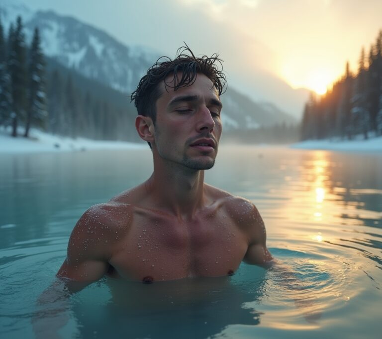 Military personnel in cold water exercise