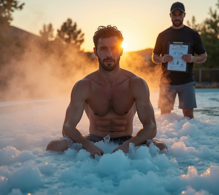 Person making incorrect ice bath entry